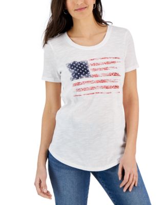 Style & Co - Petite Bandana Flag-Print T-Shirt