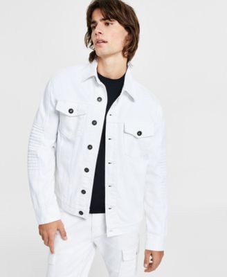 I.N.C. International Concepts - Men's Regular-Fit Pintucked Moto Trucker Jacket