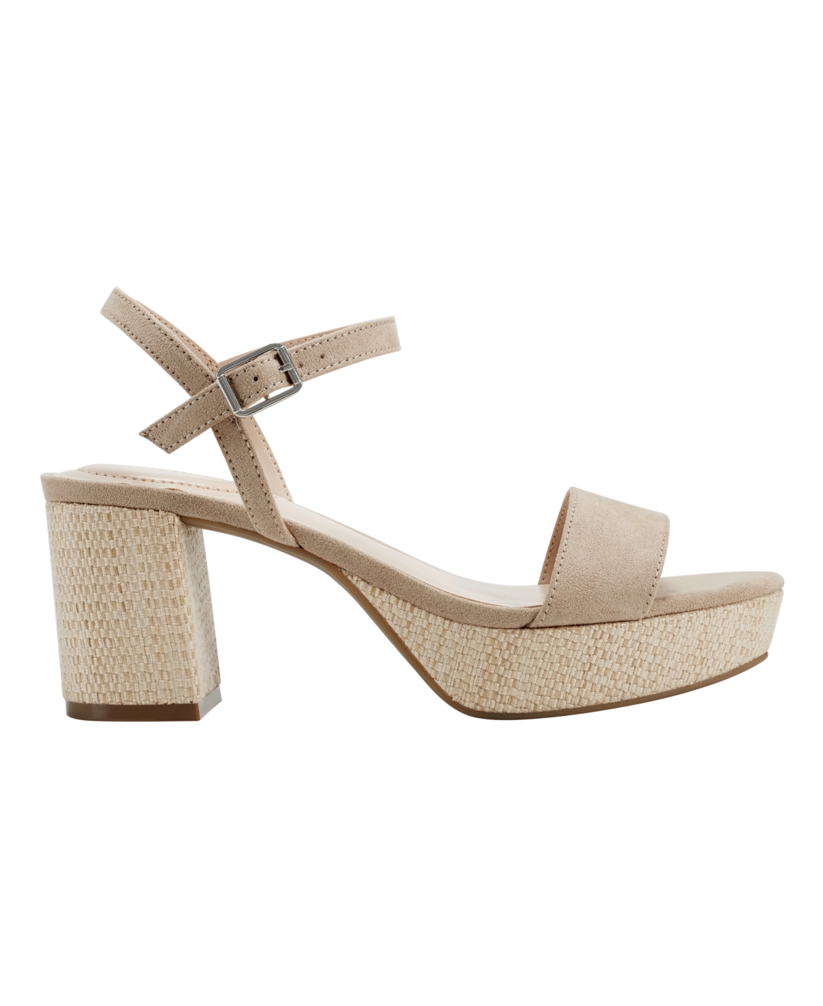 Bandolino Pennie 2 Womens Faux Suede Ankle Strap Slingback Sandals In Light Natural