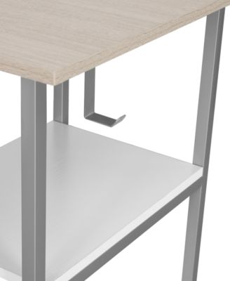 Wood L-Shape Home Office with Storage Two-Tone Desk