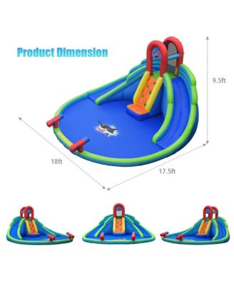 Inflatable Bounce House Water Splash Pool Dual Slide Climbing Wall