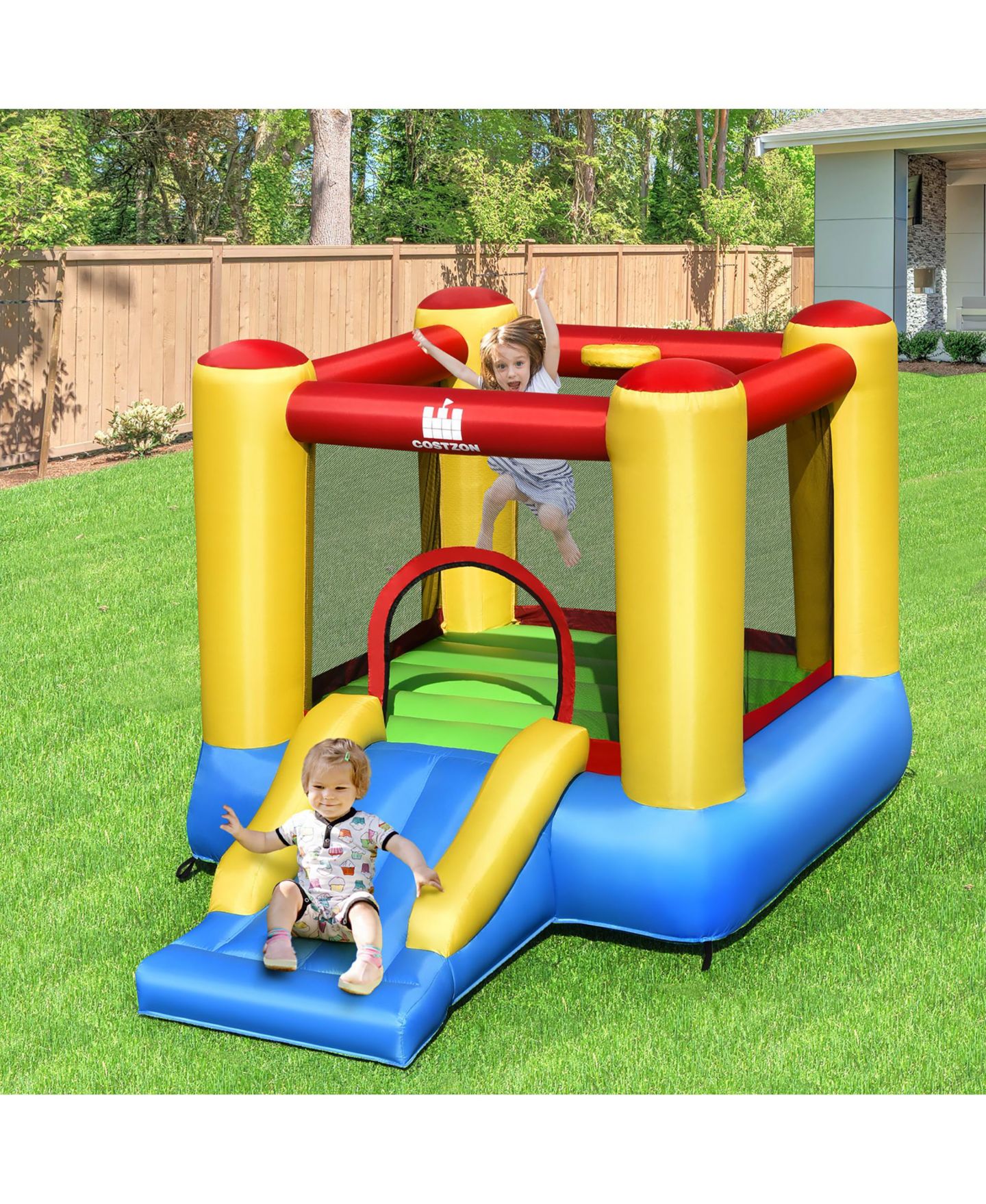 Детская игрушка Costway Inflatable Bouncer Kids Slide Bounce House for Indoor Outdoor without Blower — фото 2