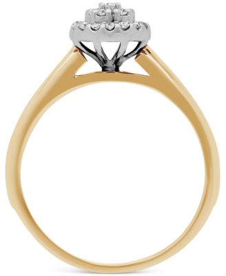 Diamond Halo Cluster Bridal Set (1/3 ct. t.w.) in 14k Two-Tone Gold