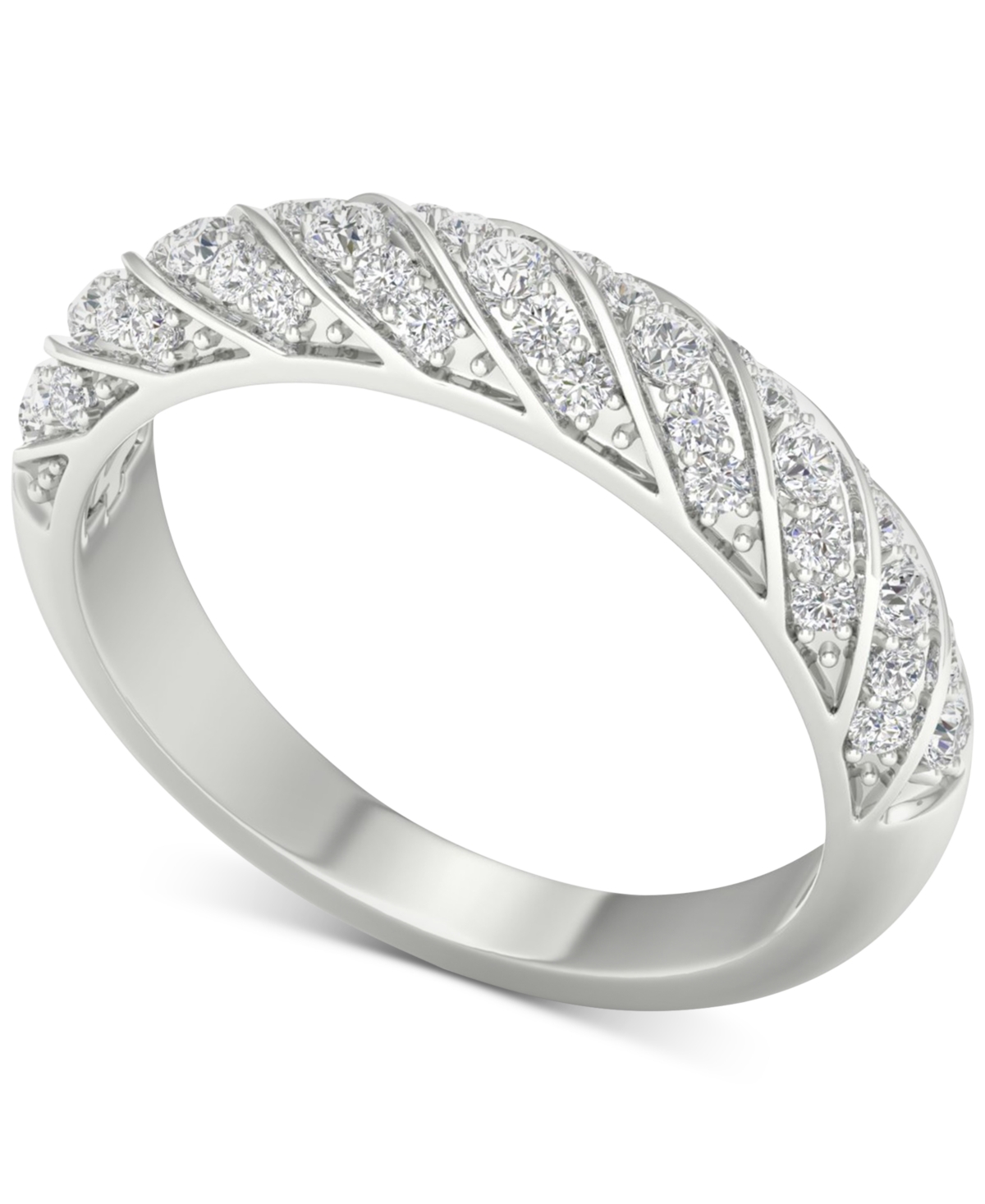 Lab Grown Diamond Band (3/8 ct. t.w.) in Sterling Silver - Sterling Silver