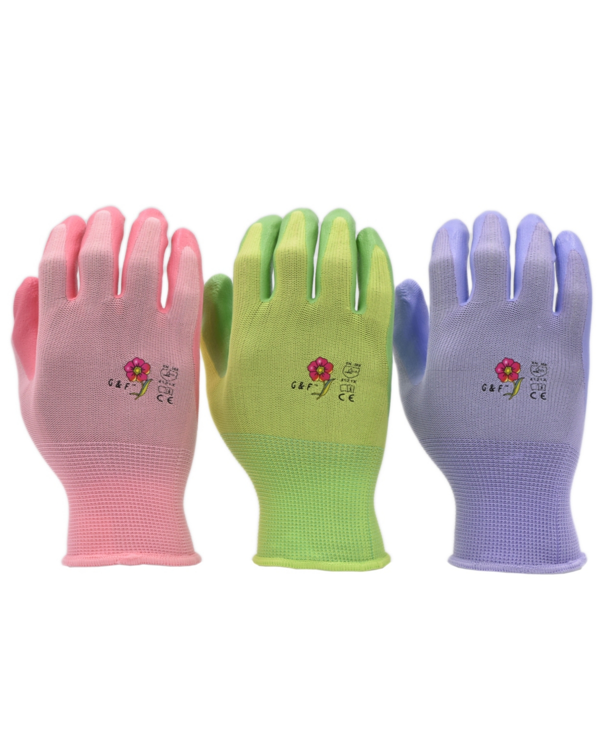 Nitrile Coated Women's Garden Gloves, 6 Pairs - Assorted Pre-Packed