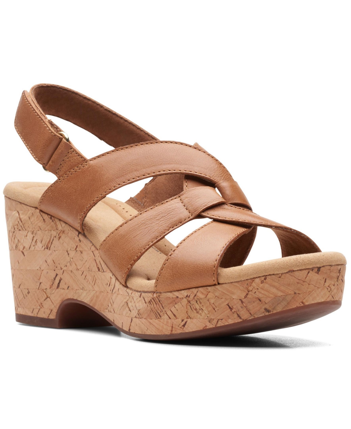 Women's Collection Giselle Beach Slingback Wedge Sandals - White Leather