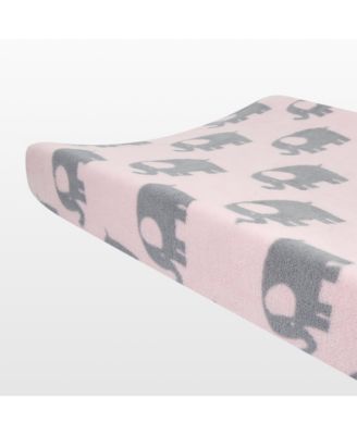 Eloise Pink/Gray Elephant Diaper Changing Pad Cover