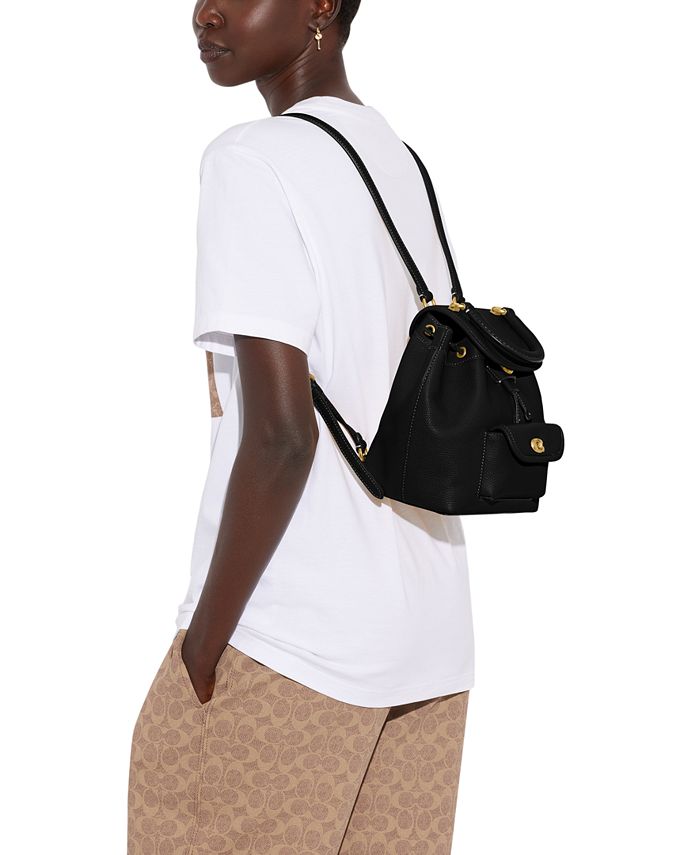 COACH Riya 21 Soft Pebble Leather Top Handle Backpack - Macy's