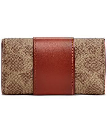 Coach Brown & Pink Signature Candy Corner Zip Wallet, Best Price and  Reviews