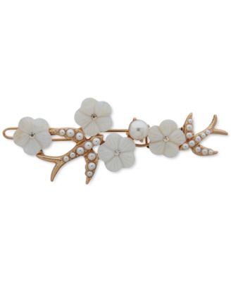 lonna & lilly - Gold-Tone Mixed Stone Flower Vine Hair Barrette