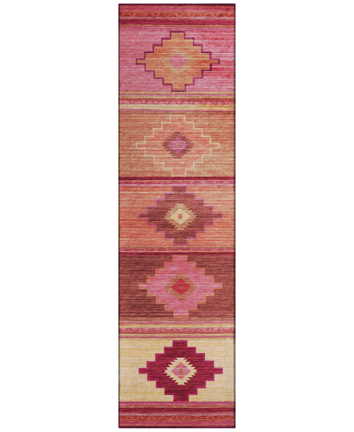 D Style Phoenix Ph1 2'3" X 7'6" Runner Area Rug In Rose
