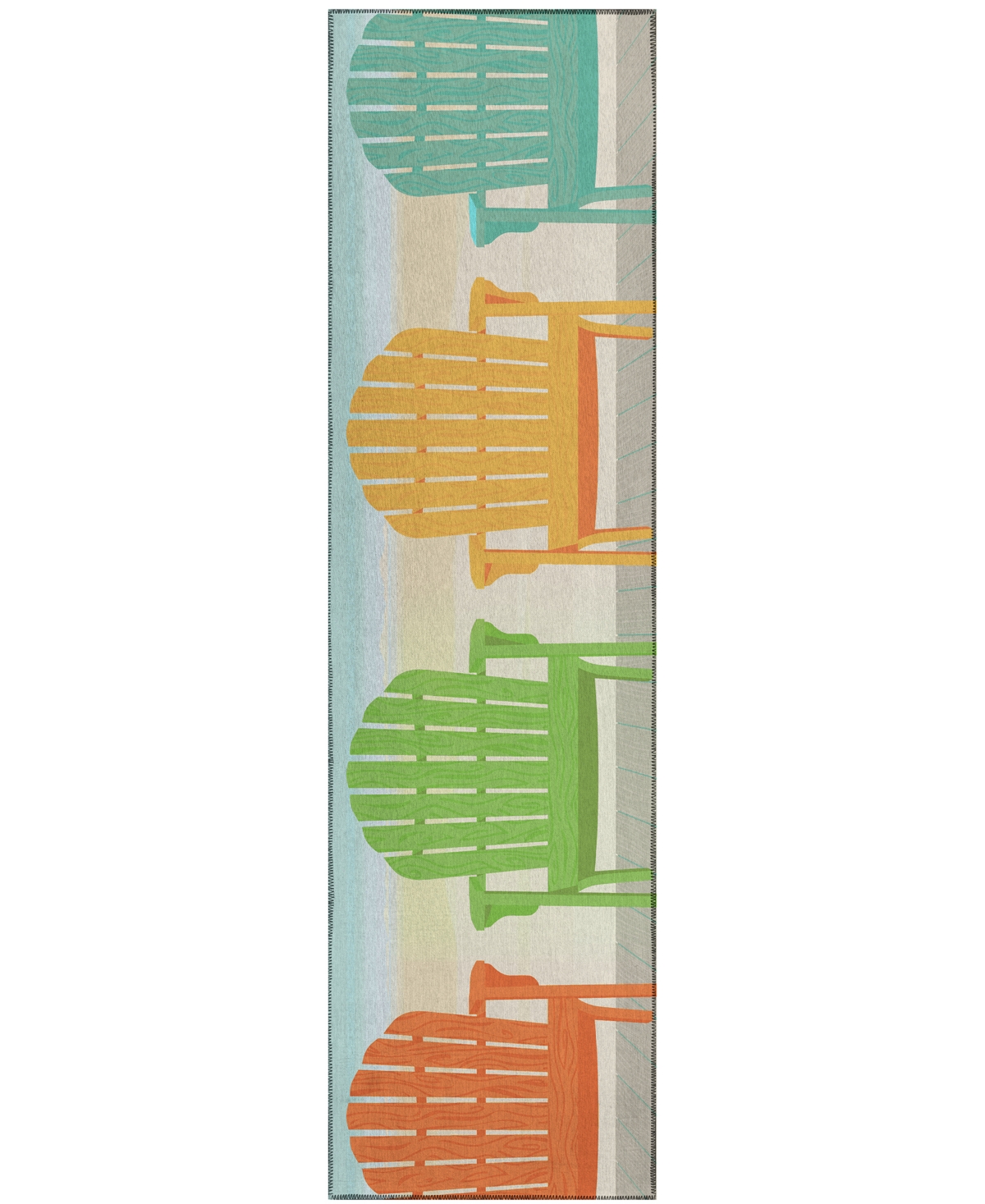 D Style Harbor Ha1 2'3" X 7'6" Runner Area Rug In Aquamarine