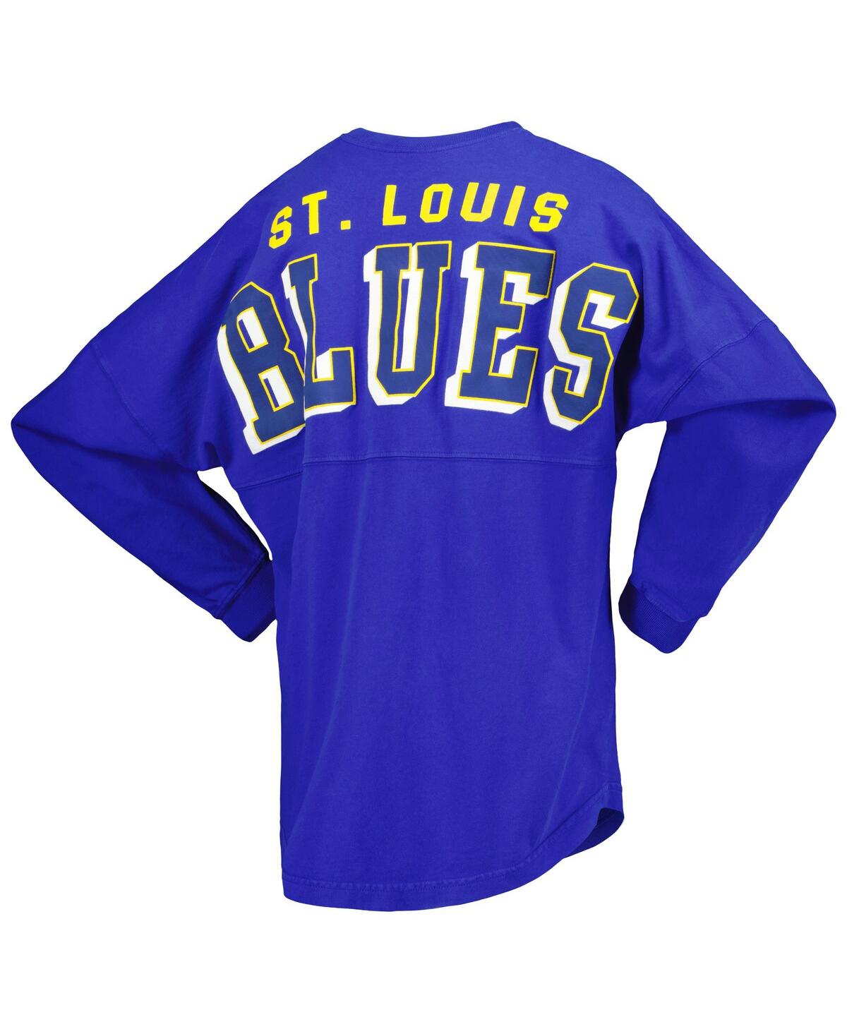 Fanatics Branded Blue St. Louis Blues Spirit Lace-up V-neck Long Sleeve Jersey T-shirt In Blue
