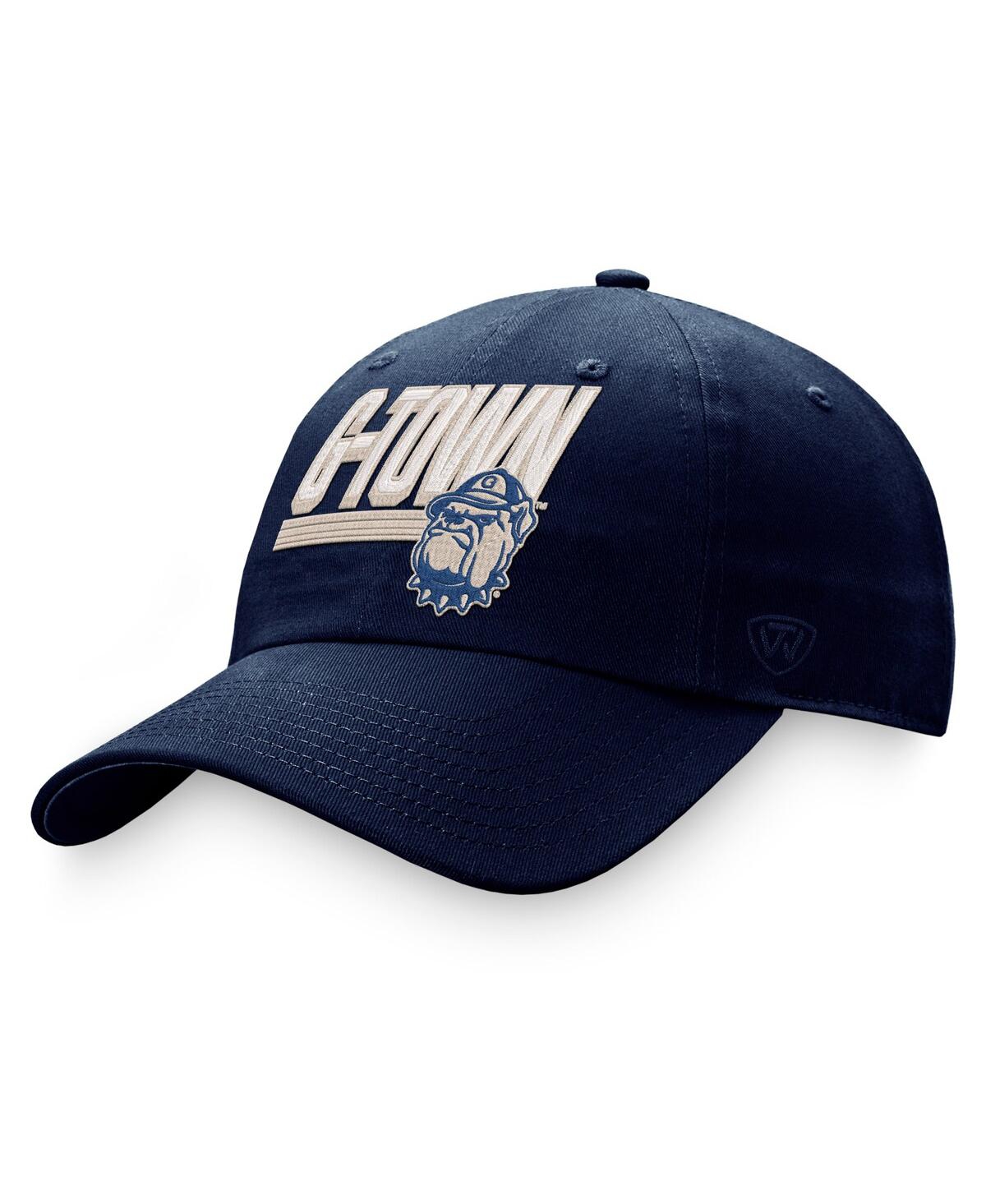 Shop Top Of The World Men's  Navy Georgetown Hoyas Slice Adjustable Hat