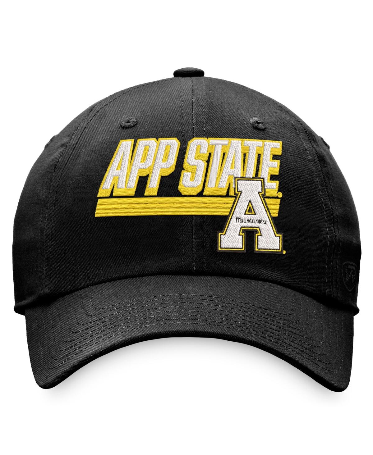 Top Of The World Black Appalachian State Mountaineers Slice Adjustable Hat In Black