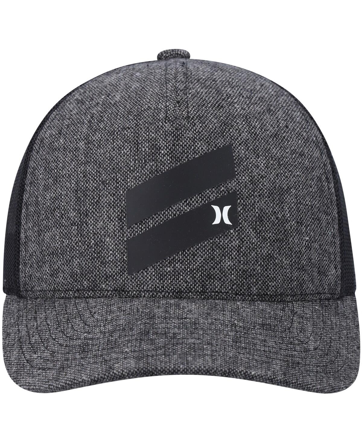 Shop Hurley Men's  Heathered Black Icon Slash Trucker Snapback Hat