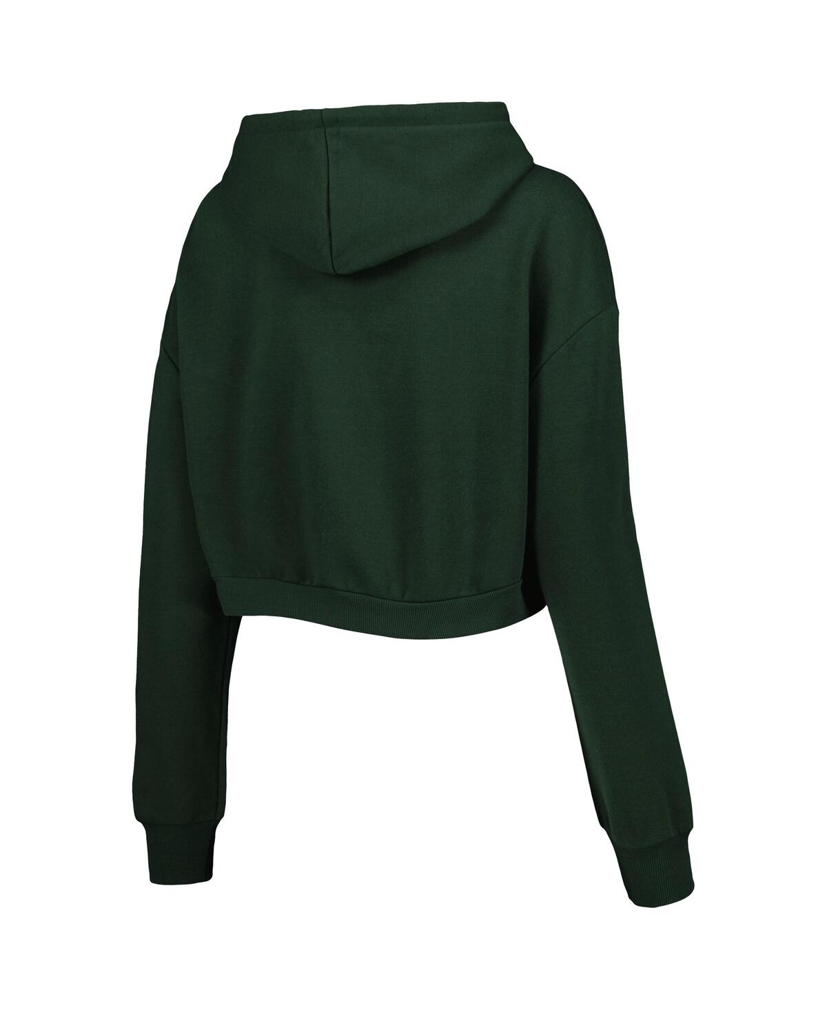 Shop The Wild Collective Women's  Green Green Bay Packers Cropped Pullover Hoodie