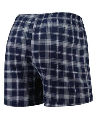 Men's Navy and Gray New York Yankees Ledger Flannel Boxers