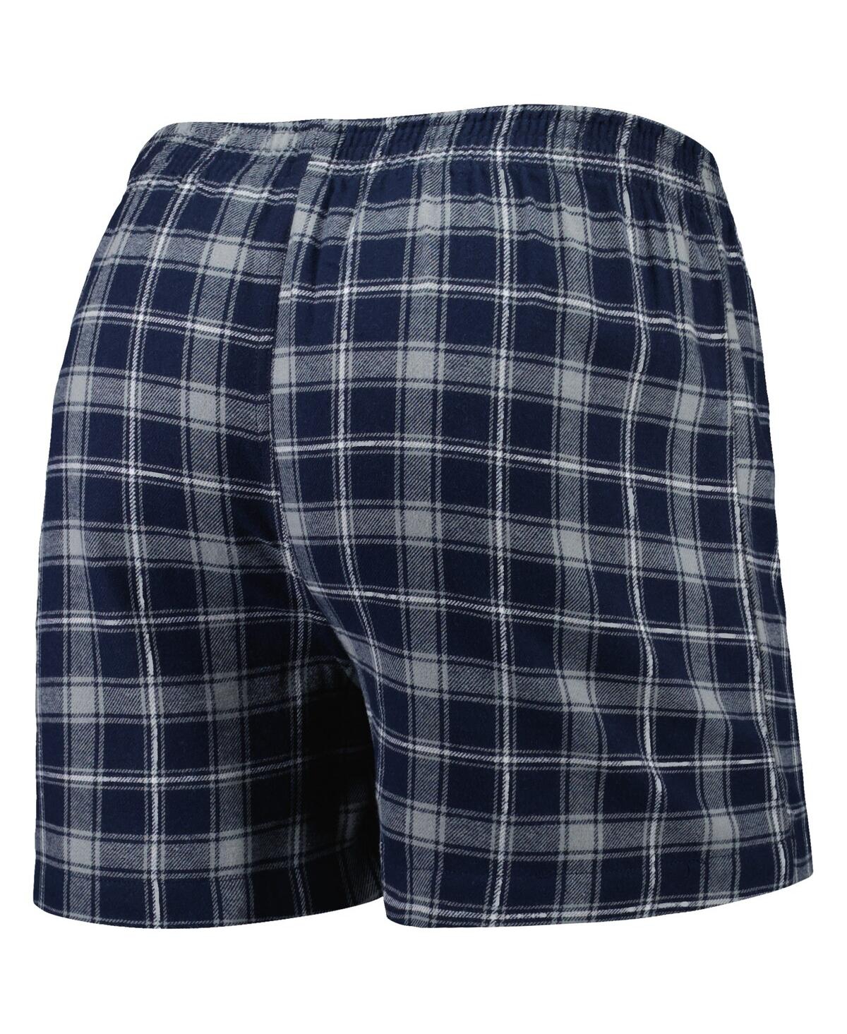 Concepts Sport Men's  Navy And Gray New York Yankees Ledger Flannel Boxers In Navy,gray