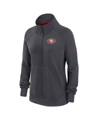 Women's Charcoal San Francisco 49ers Premium Raglan Performance Half-Zip Sweatshirt