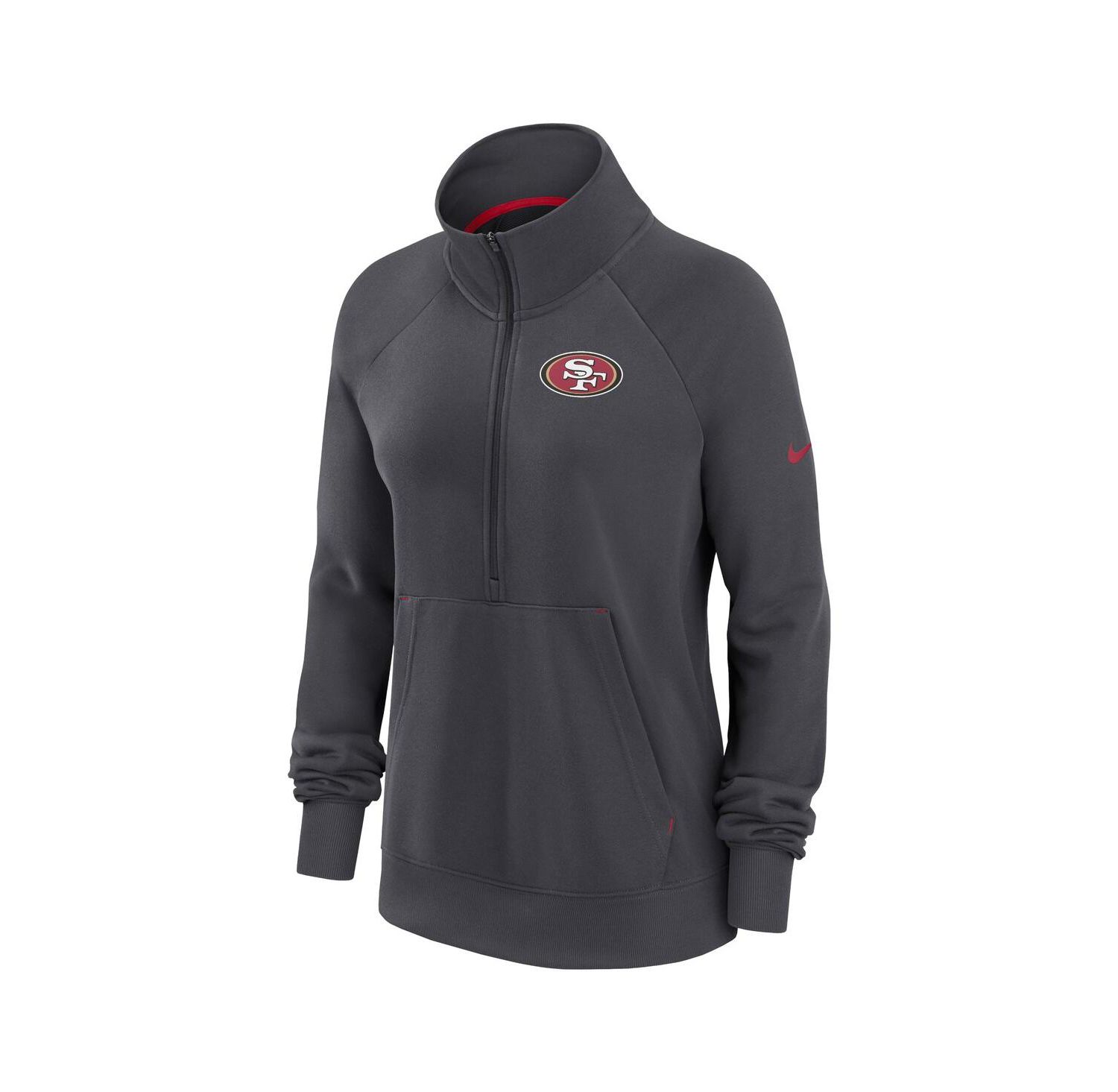 Women's Charcoal San Francisco 49ers Premium Raglan Performance Half-Zip Sweatshirt