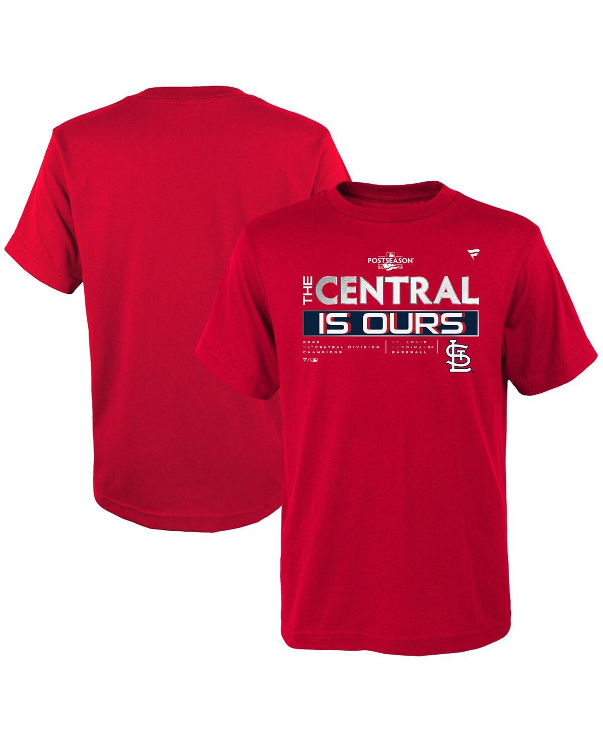 Shop Fanatics Big Boys  Red St. Louis Cardinals 2022 Nl Central Division Champions Locker Room T-shirt