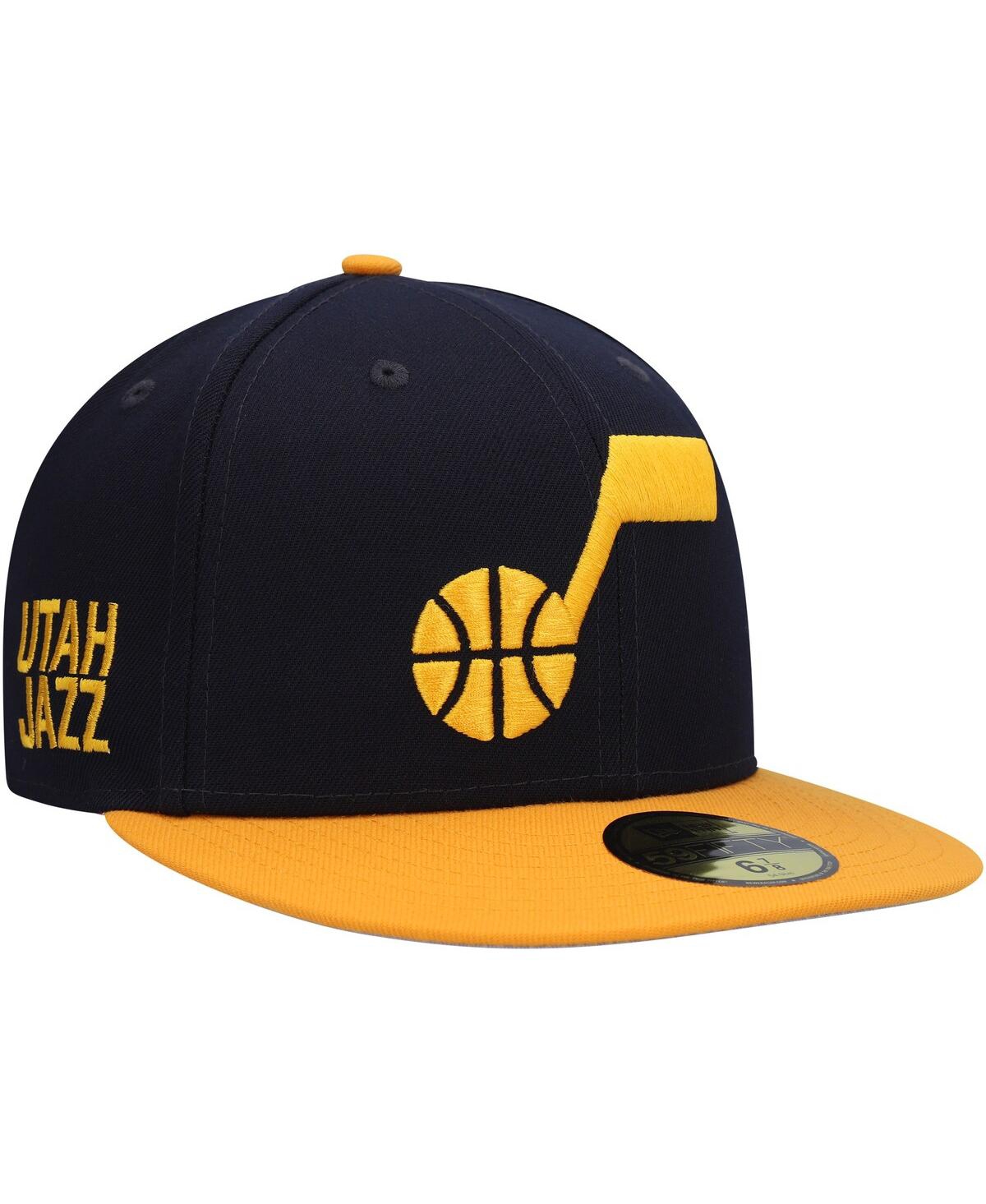 Men's New Era Gold Utah Jazz Midnight 59Fifty Fitted Hat - Gold