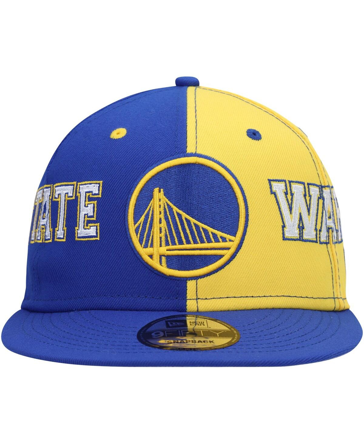 Men's New Era Gold Golden State Warriors Team Split 9Fifty Snapback Hat - Gold