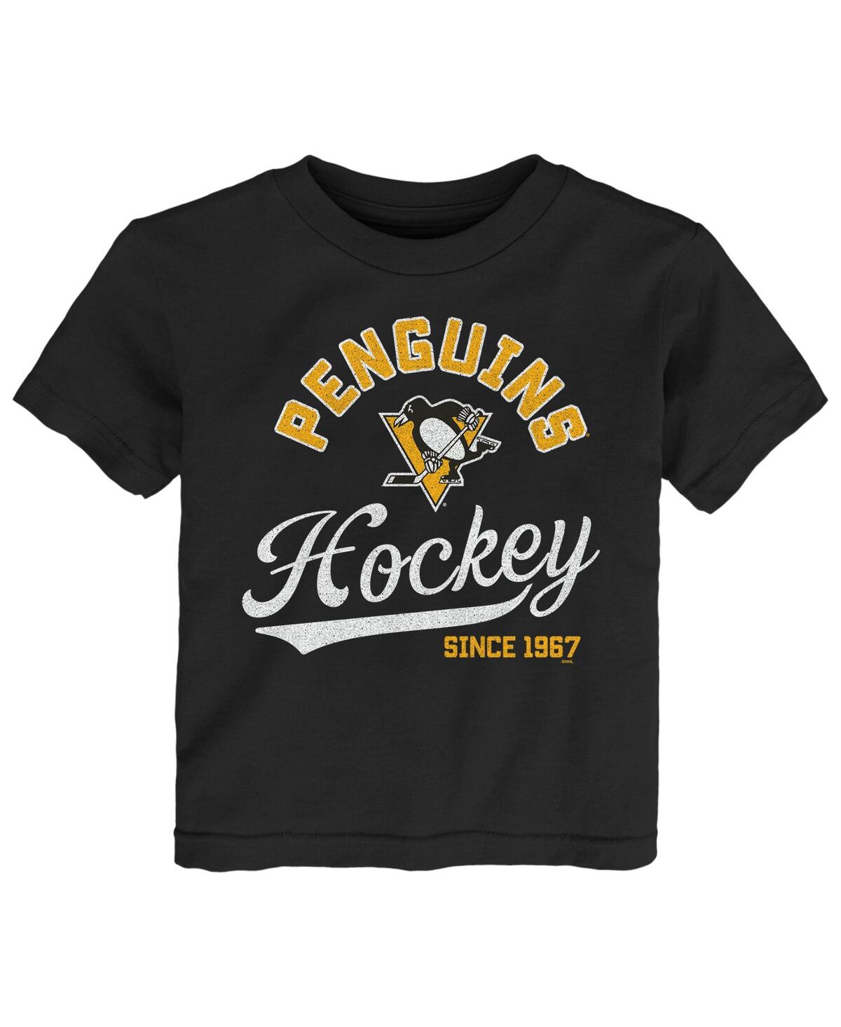 OUTERSTUFF TODDLER BOYS AND GIRLS BLACK PITTSBURGH PENGUINS TAKE THE LEAD T-SHIRT