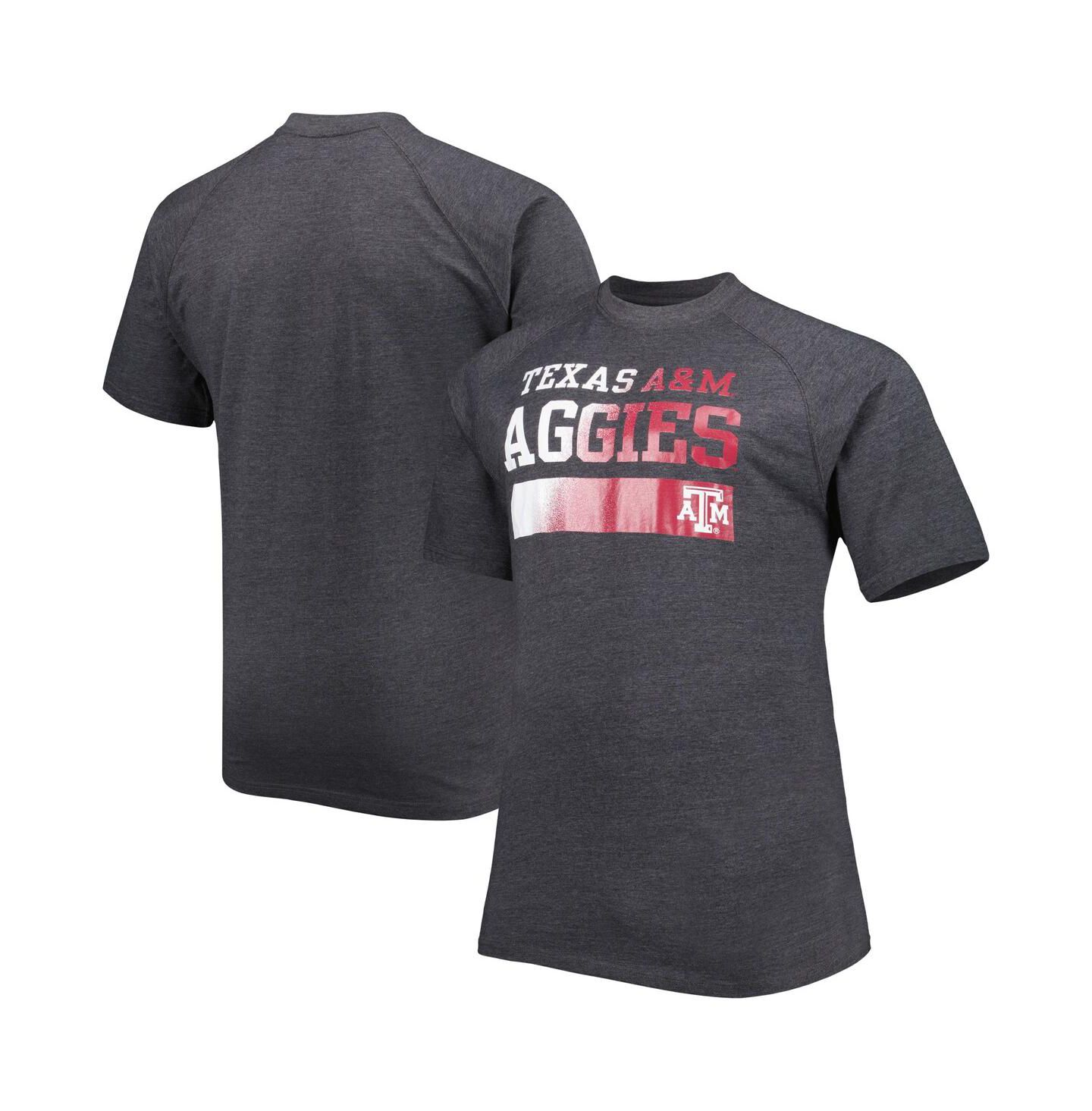 Мужская футболка Profile Charcoal Texas A&M Aggies Big and Tall Raglan — фото 1