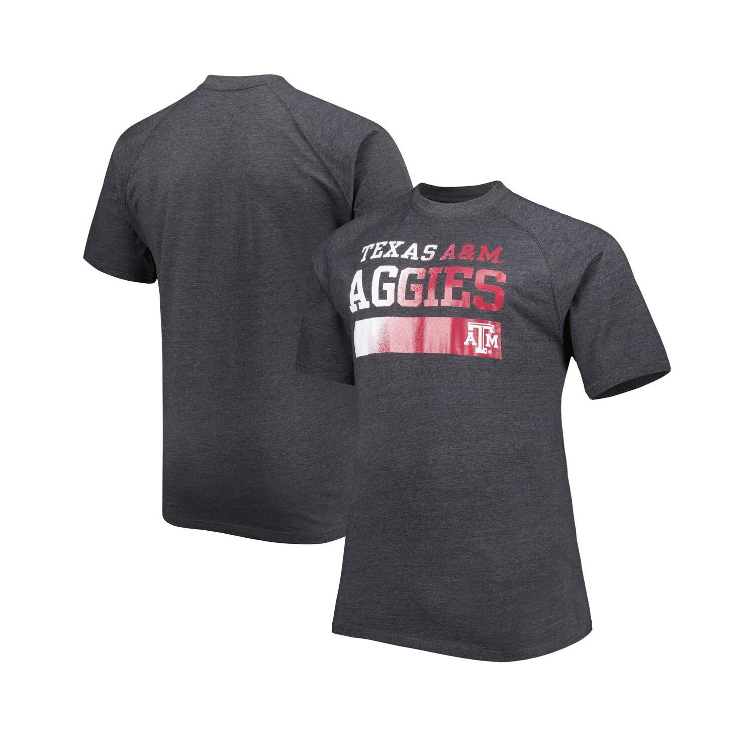 Men's Charcoal Texas A&M Aggies Big and Tall Raglan T-Shirt
