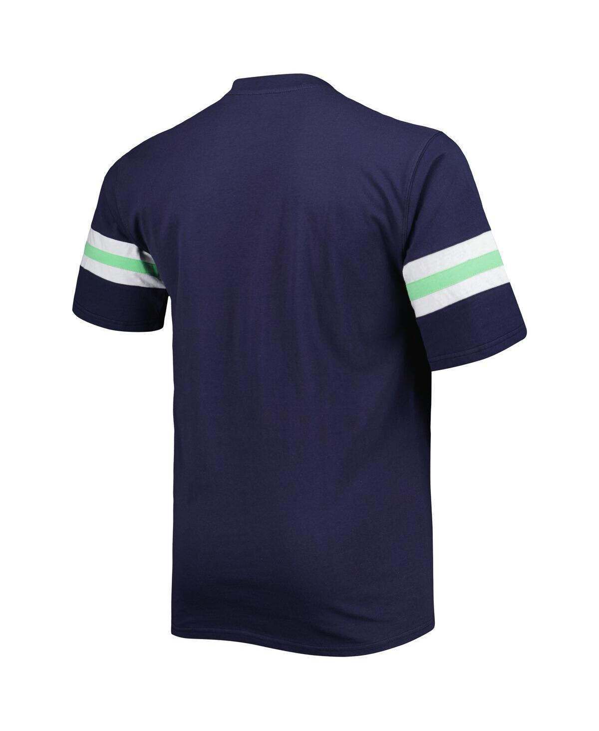 Shop Profile Men's College Navy Seattle Seahawks Big And Tall Arm Stripe T-shirt