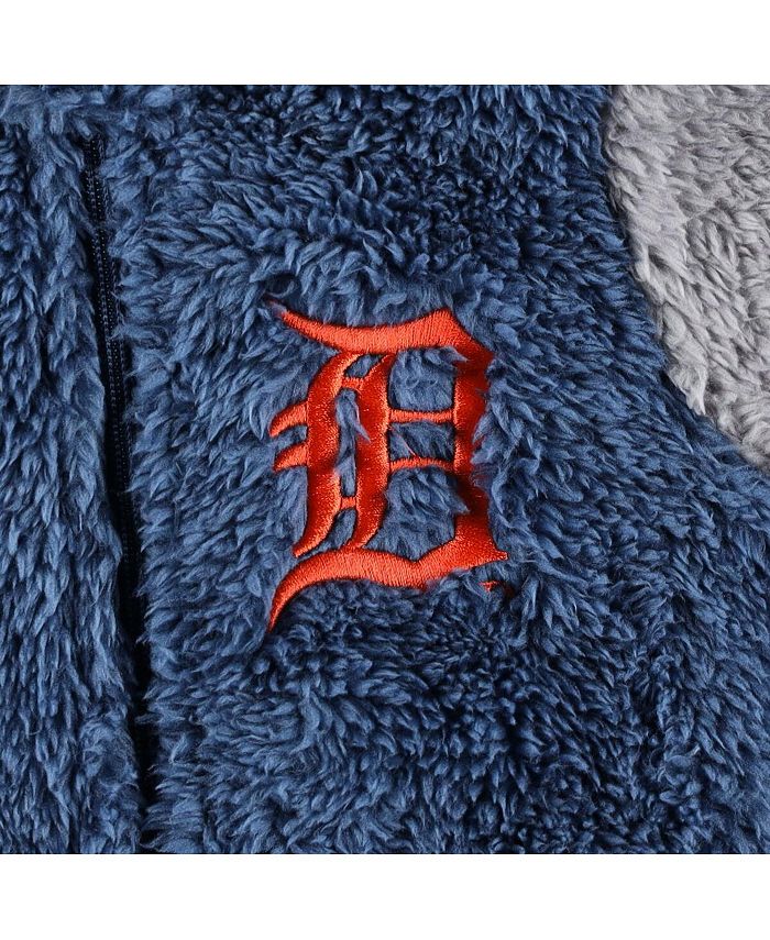 Outerstuff Newborn and Infant Boys and Girls Navy, Gray Detroit Tigers Game Nap Teddy Fleece ...