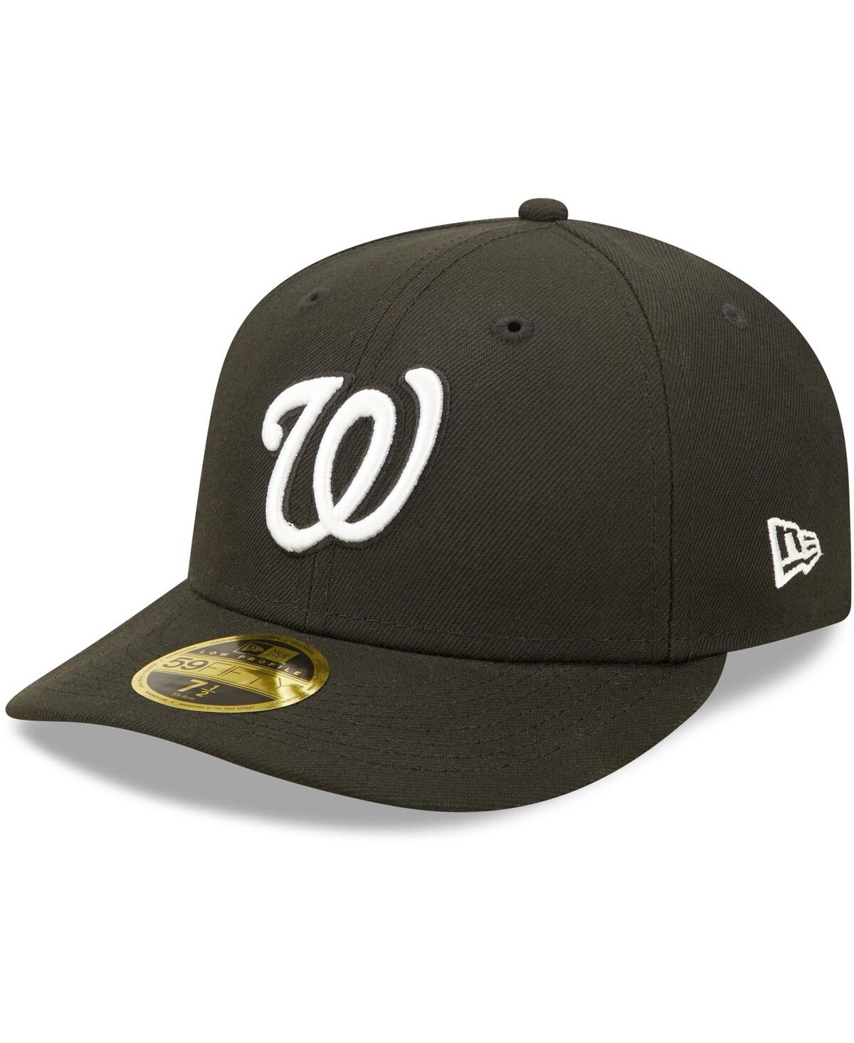 Men's New Era Washington Nationalsand White Low Profile 59FIFTY Fitted Hat - Black, White