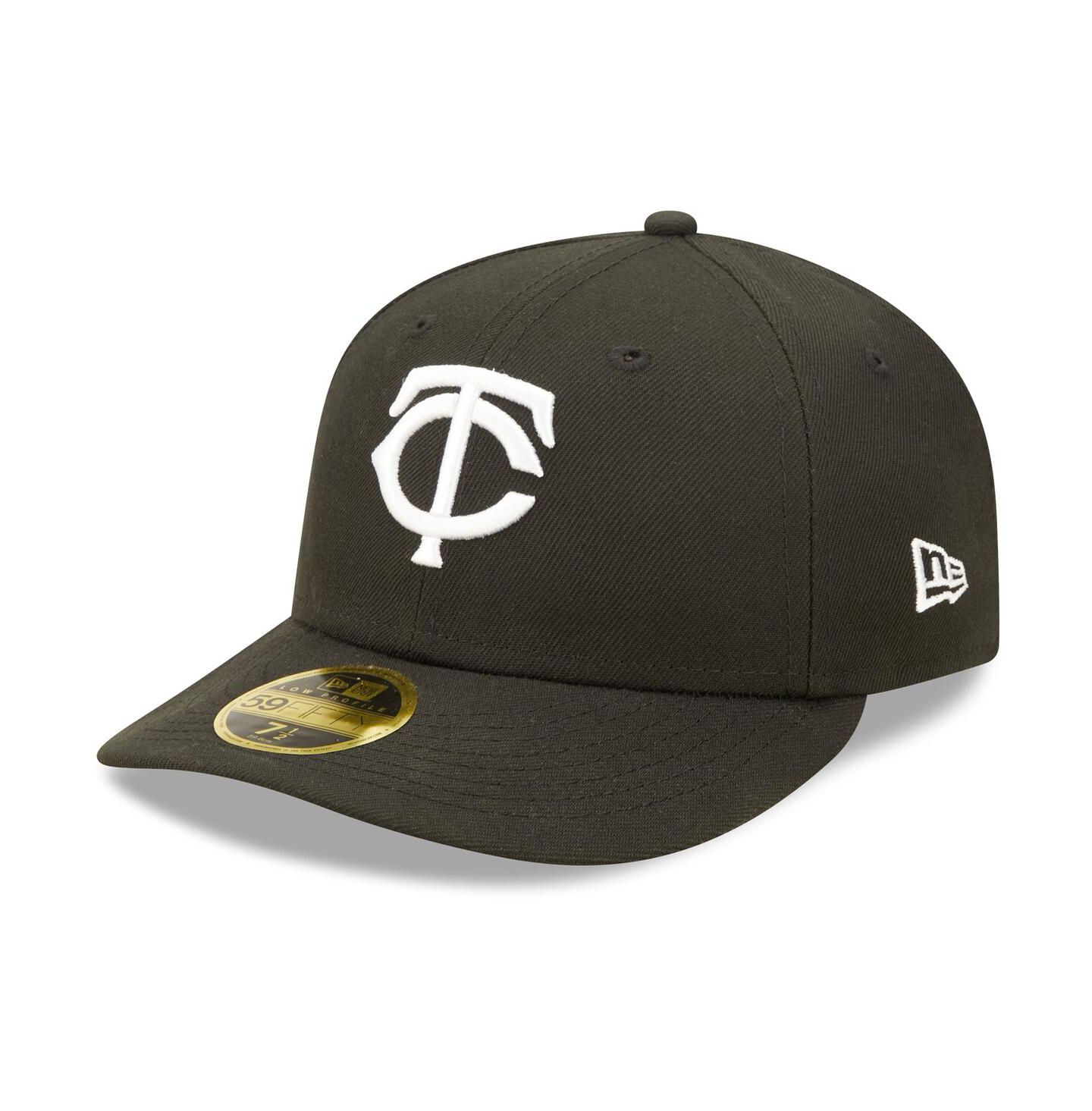 Мужская кепка New Era Minnesota Twins Black and White Low Profile 59FIFTY Fitted Hat — фото 1