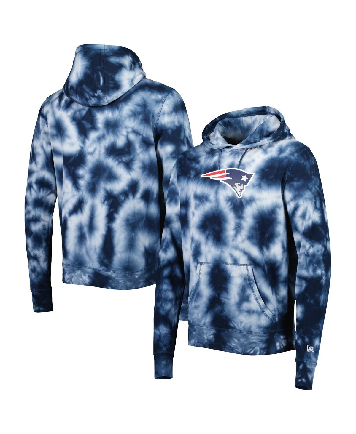 NEW ERA MEN'S NEW ERA NAVY NEW ENGLAND PATRIOTS TEAM TIE-DYE PULLOVER HOODIE 