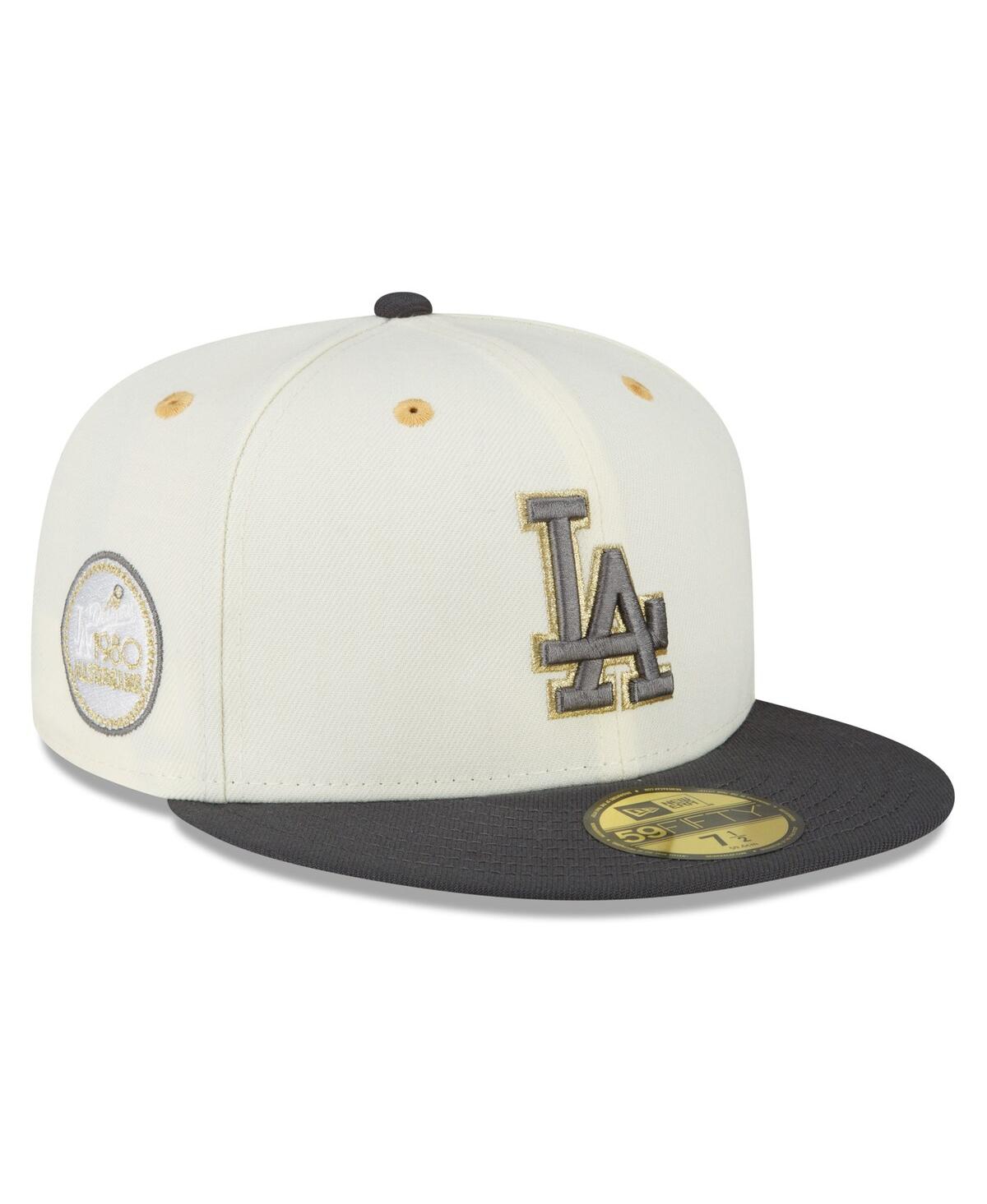 Shop New Era Men's  White, Charcoal Los Angeles Dodgers 1980 Mlb All-star Game Chrome 59fifty Fitted Hat In White,charcoal