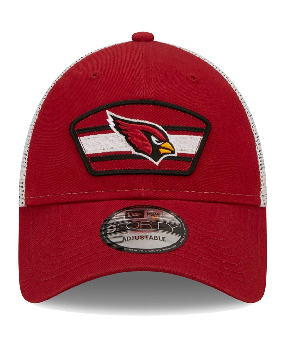 Men's New Era White Arizona Cardinals Logo Patch Trucker 9FORTY Snapback Hat - White