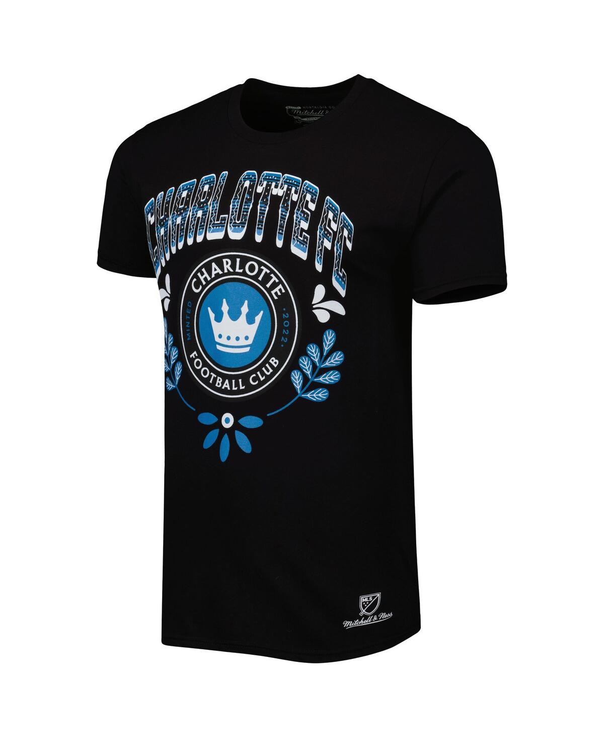 Mitchell & Ness Men's  Black Charlotte Fc Serape T-shirt In Black