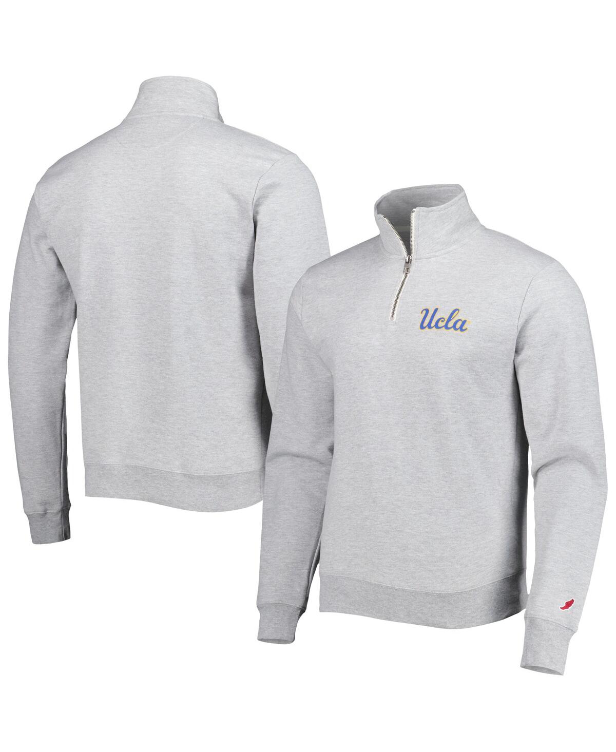 League Collegiate Wear Men's Heather Gray Ucla Bruins Stack Essential Fleece Quarter-zip Sweatshirt