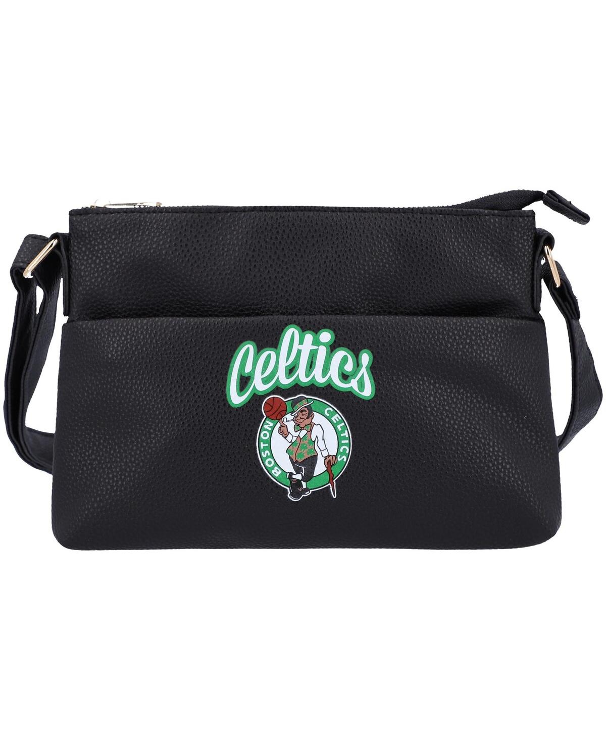Women's Foco Boston Celtics Logo Script Crossbody Handbag - Black
