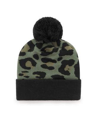Womens 47 Brand Green Black New Orleans Saints Bagheera Cuffed Knit Hat With Pom 4590₽