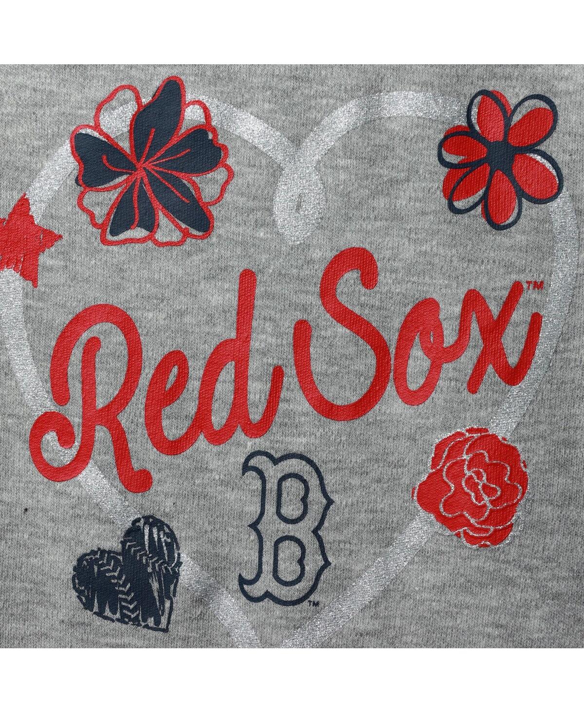 Outerstuff Girls Newborn And Infant Navy, Red, Heathered Gray Boston Red Sox 3-pack Batter Up Bodysuit Set In Navy,red,gray