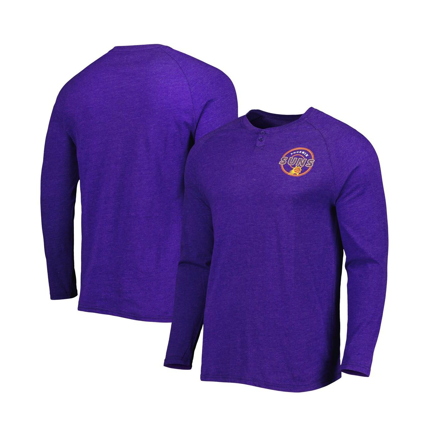 Мужская футболка Concepts Sport Heathered Purple Phoenix Suns Left Chest Henley Raglan Long Sleeve — фото 4