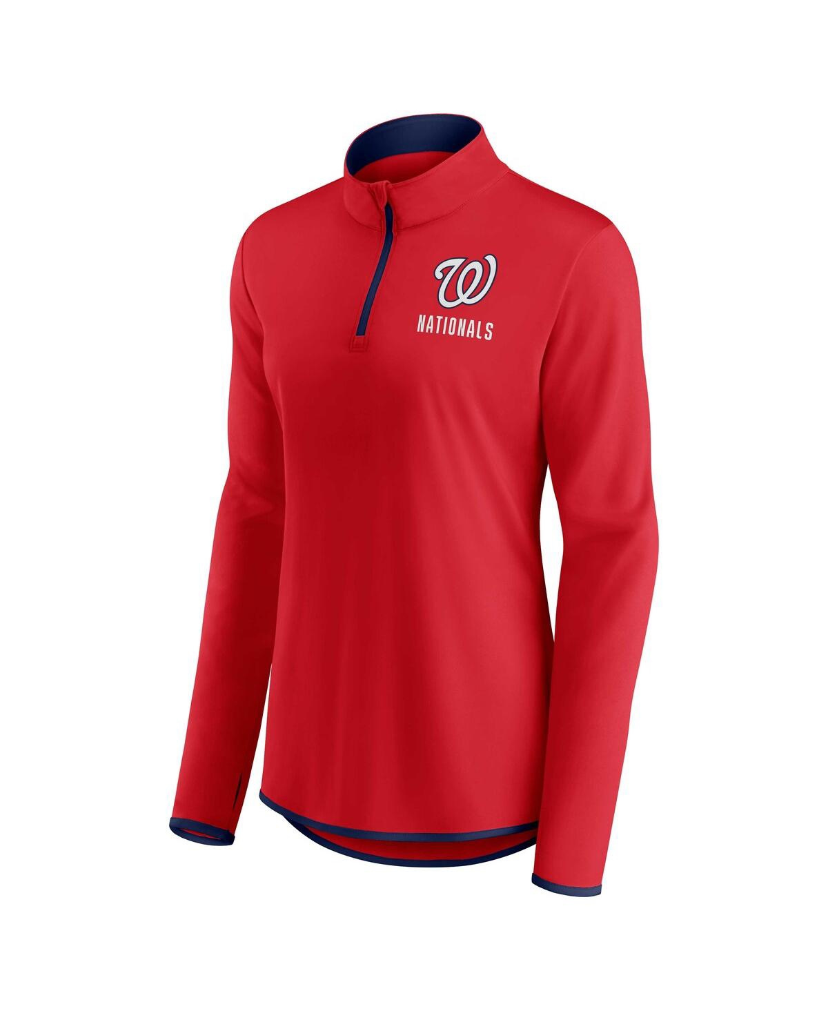 Shop Fanatics Women's  Red Washington Nationals Worth The Drive Quarter-zip Jacket