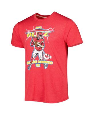 Men's Patrick Mahomes Heathered Red Kansas City Chiefs Nfl Blitz Player Tri-Blend T-shirt