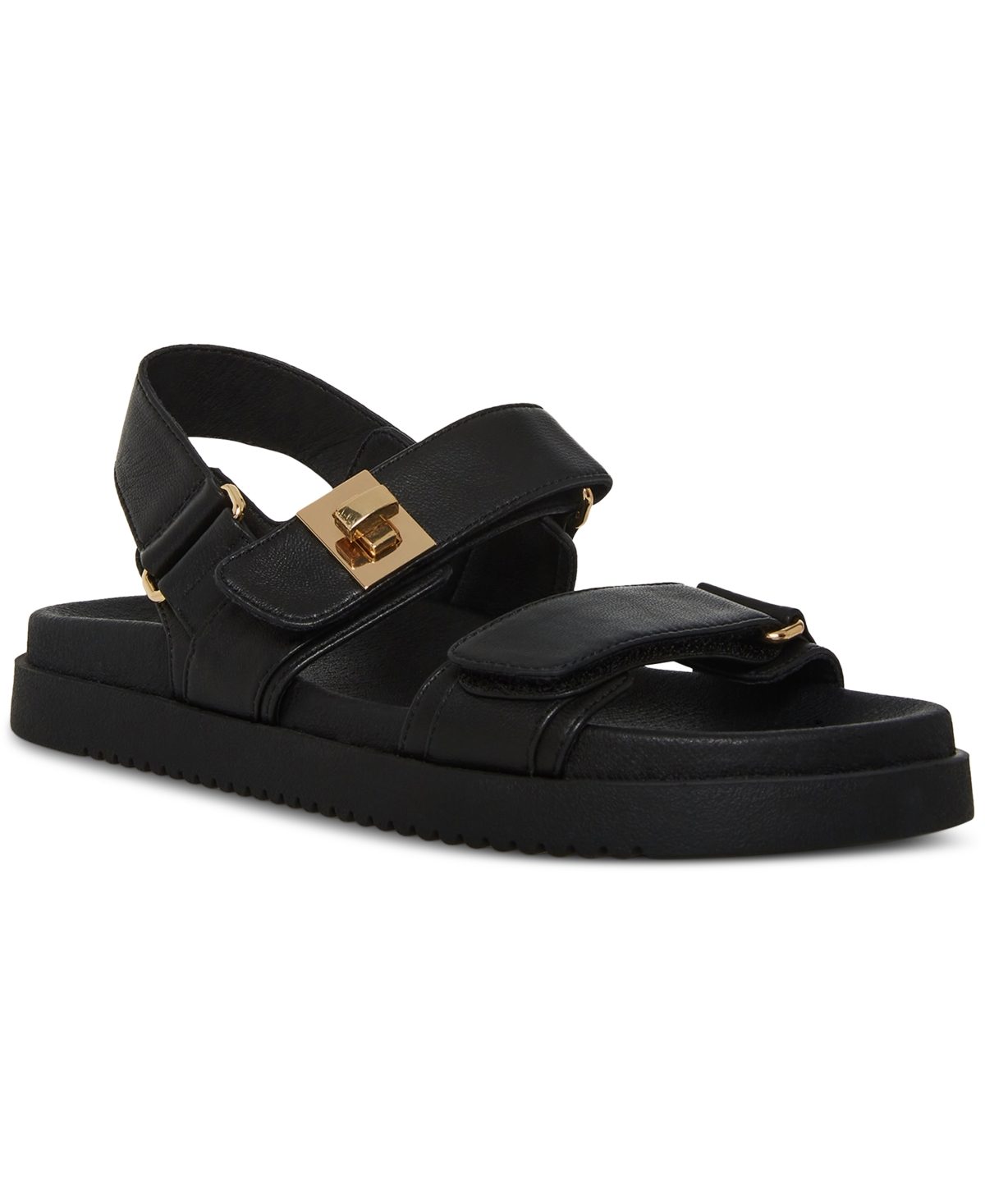 Shop Steve Madden Women's Mona Slingback Footbed Sandals In Black