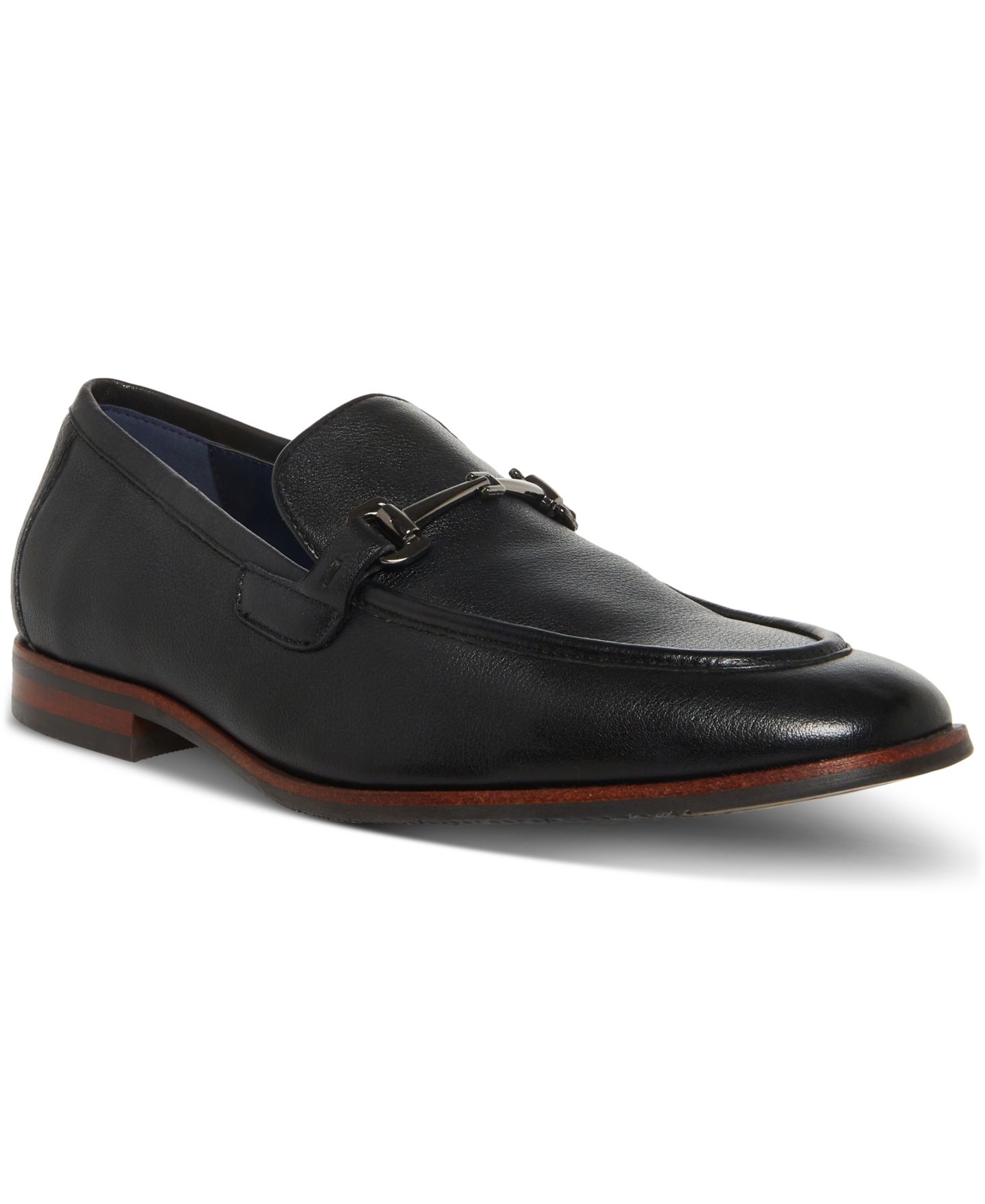 Мужские туфли Steve Madden Caspin Bit Dress Loafer, цвет: Чёрный кожаный — фото 1
