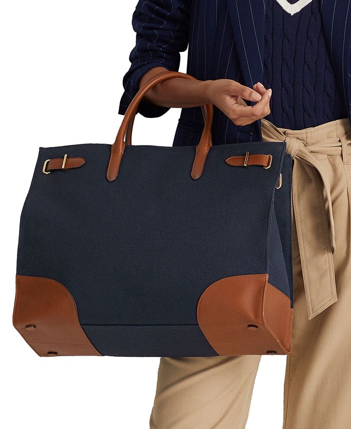 Lauren Ralph Lauren Canvas Large Devyn Tote Bag Macy's
