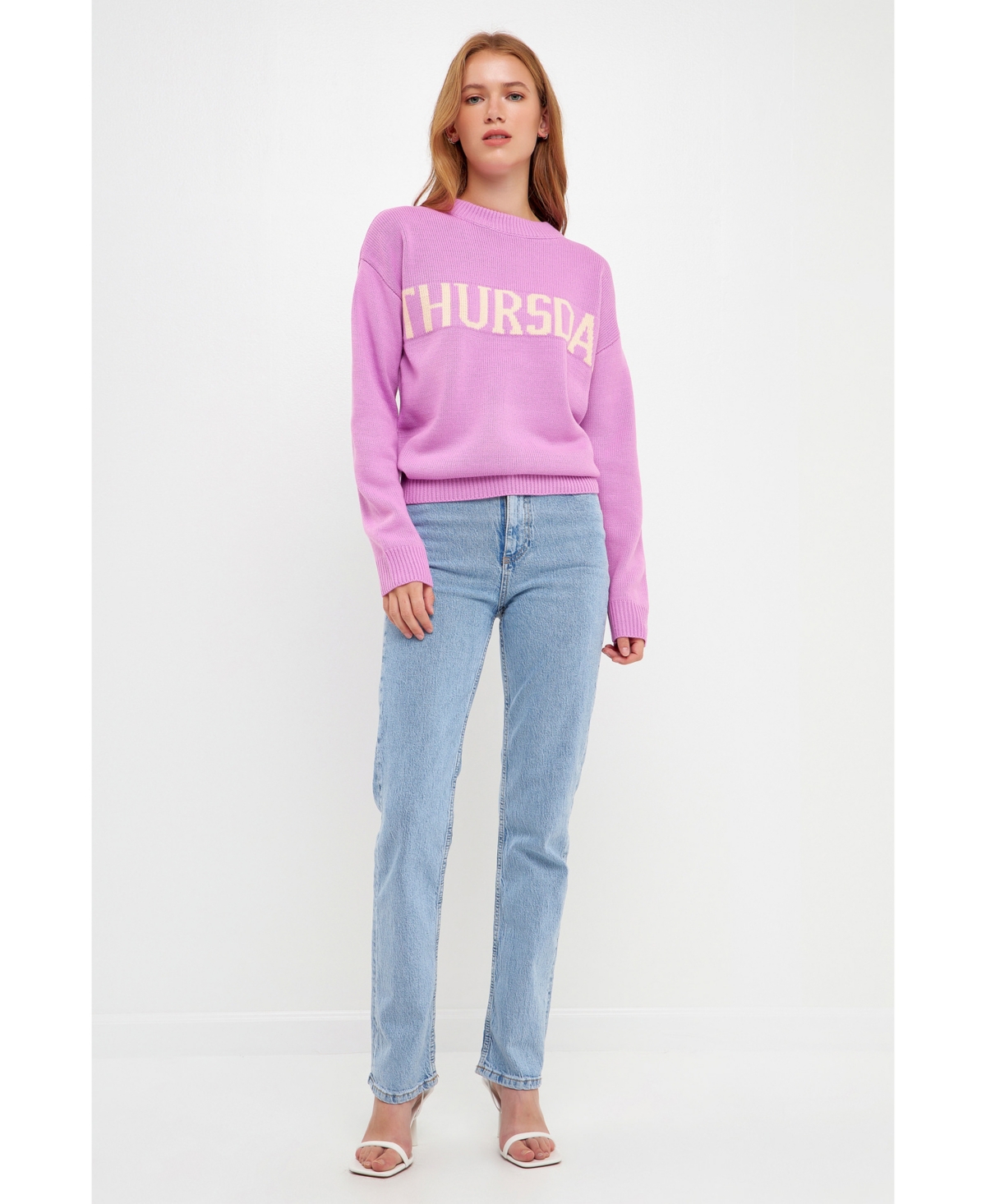 English Factory Weekday Motif Sweater In Lavender